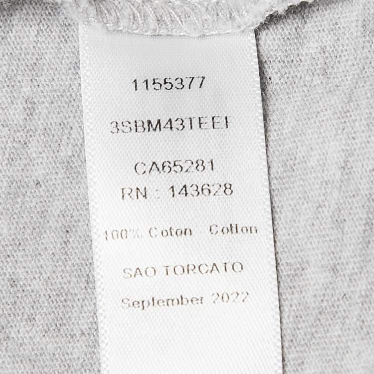 Pre Owned Baby Dior Grey Bear Print Cotton Long Sleeve T-Shirt 12 M