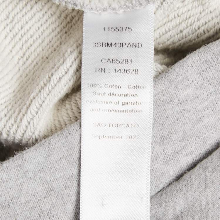 Pre Owned Baby Dior Grey Logo Embroidery Cotton Knit Track Pants 24 M