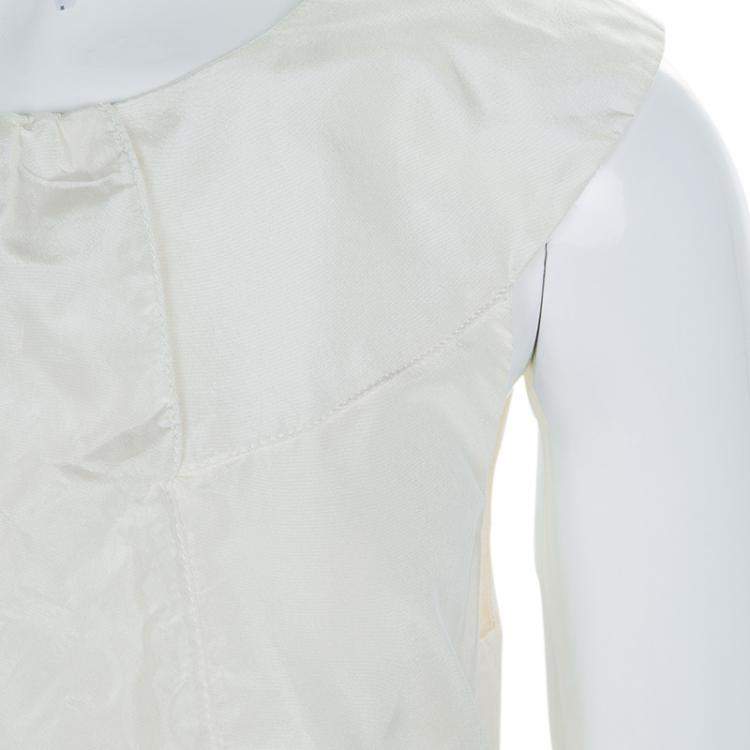 Pre Owned Baby Dior Cream Silk Pocket Detail Sleeveless Dress 10 Yrs