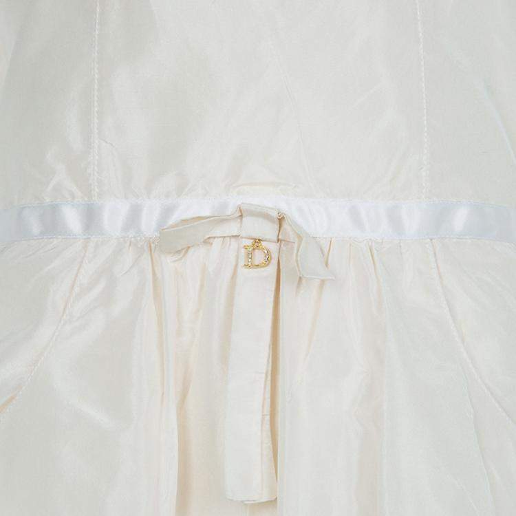 Pre Owned Baby Dior Cream Silk Pocket Detail Sleeveless Dress 10 Yrs