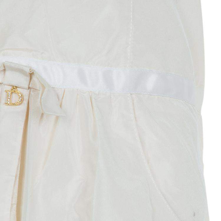 Pre Owned Baby Dior Cream Silk Pocket Detail Sleeveless Dress 10 Yrs