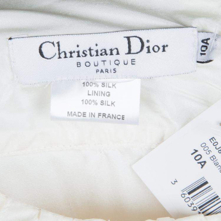 Pre Owned Baby Dior Cream Silk Pocket Detail Sleeveless Dress 10 Yrs