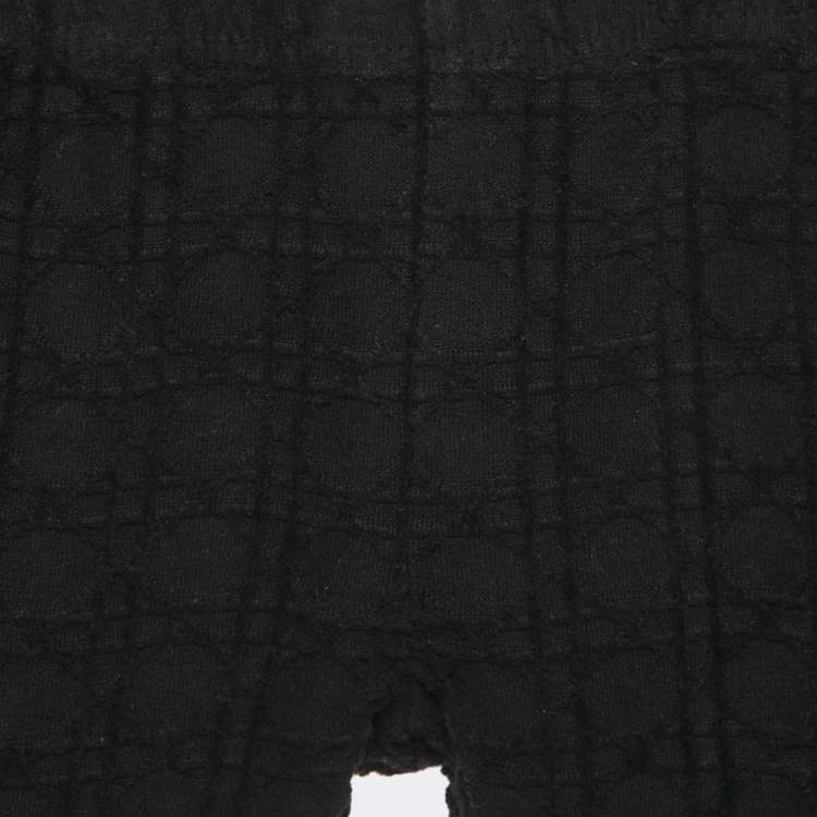 Pre Owned Baby Dior Black Cannage Embroidery Cotton Knit Pants 24 M
