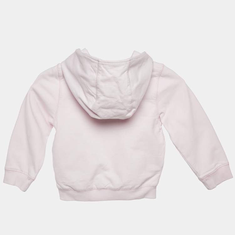 Pre Owned Baby Dior Pink Logo Print Cotton Zip-Up Hooded Jacket 36 M