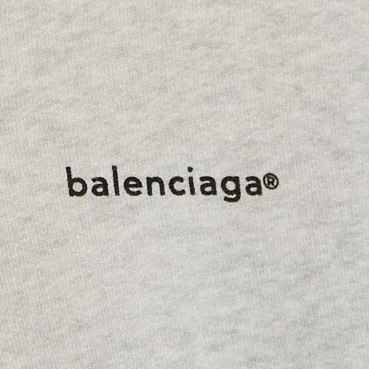 Pre Owned Balenciaga Kids Grey Cotton Hooded Sweatshirt Size 10 Yrs