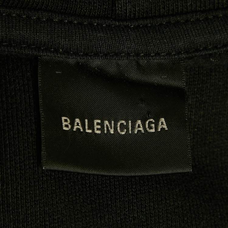 Pre Owned Balenciaga Kids Black Logo Embroidered Cotton Sweatshirt & Sweatpants Set 10 Y