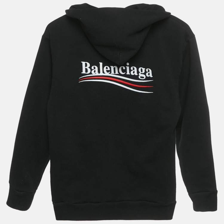 Pre Owned Balenciaga Kids Black Logo Embroidered Cotton Sweatshirt & Sweatpants Set 10 Y