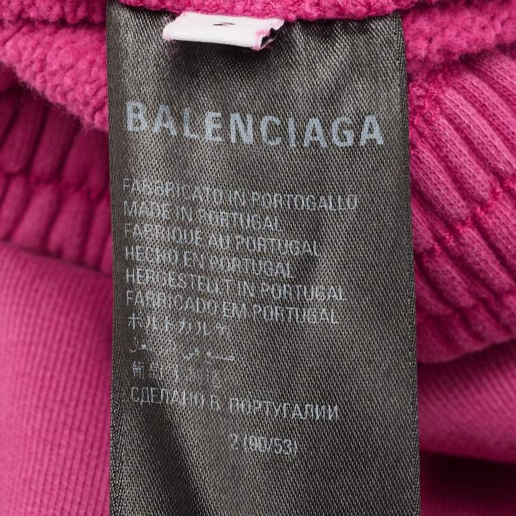 Pre Owned Balenciaga Fuchsia Pink Cotton Knit Political Campaign  Joggers 2 Yrs