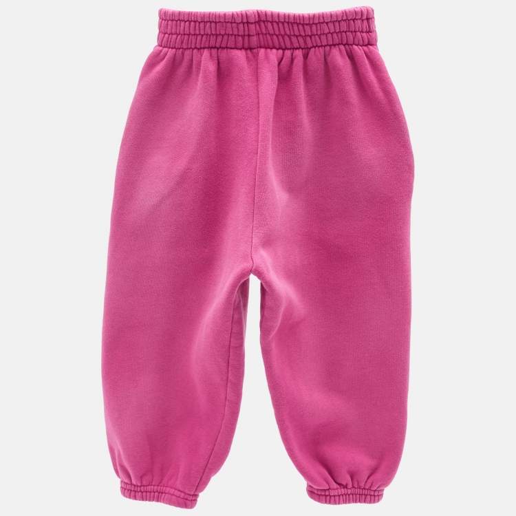 Pre Owned Balenciaga Fuchsia Pink Cotton Knit Political Campaign  Joggers 2 Yrs