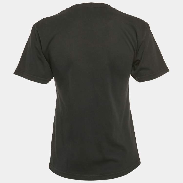 Pre Owned Balenciaga Kids Black Logo Print Cotton Crew Neck T-Shirt 10 Yrs