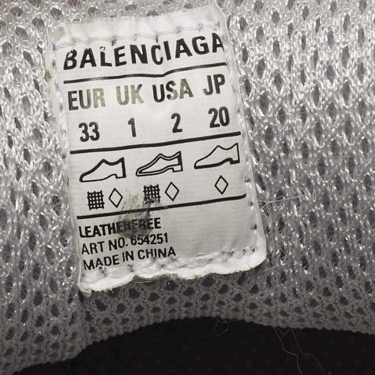 Pre Owned Balenciaga White/Pink Leather and Mesh Triple S Platform Sneakers Size 33