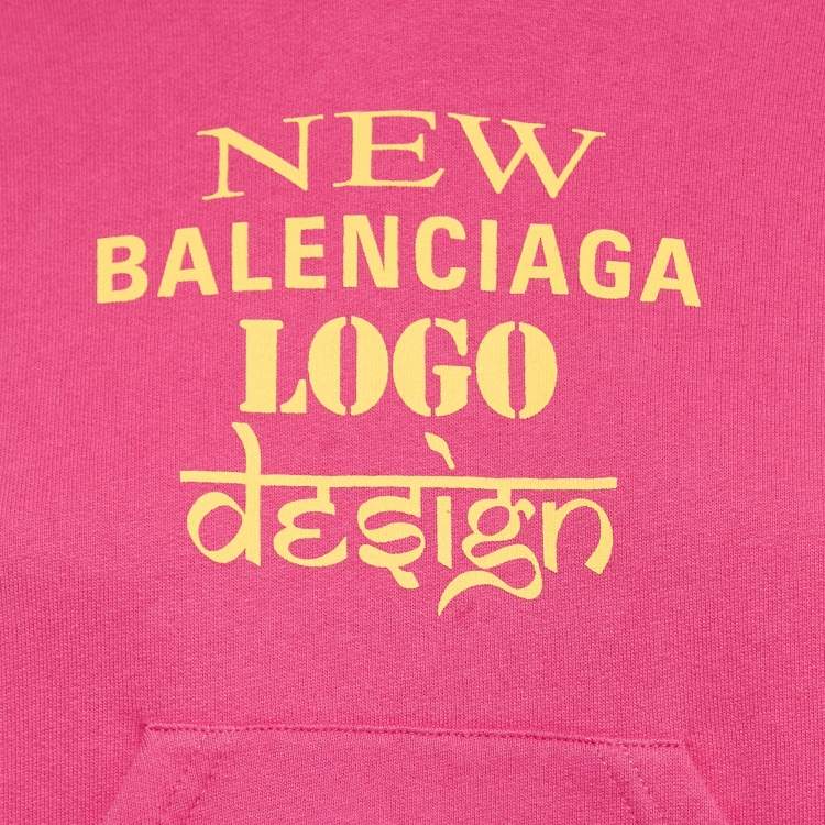 Pre Owned Balenciaga Pink Graphic Print Cotton-Blend Hoodie (6 Yrs)