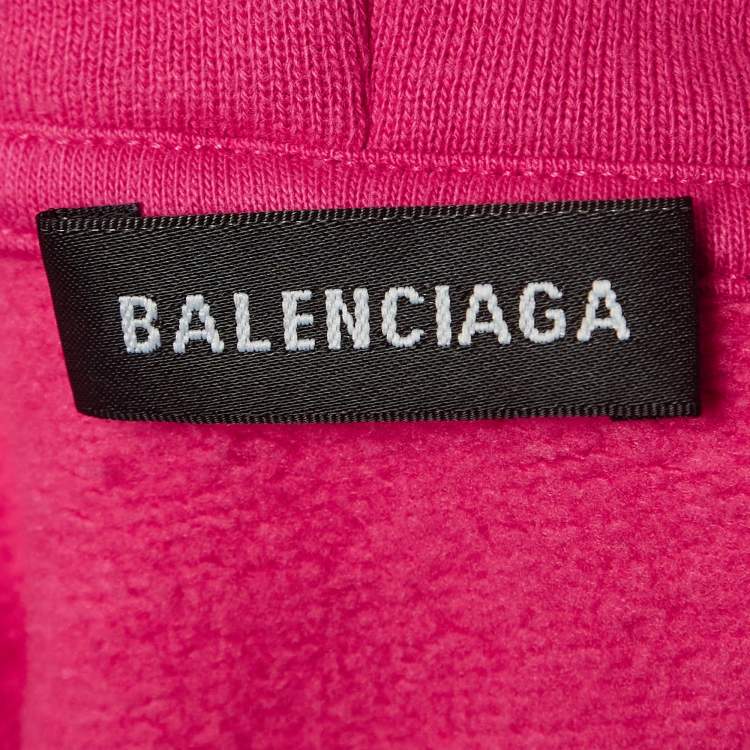Pre Owned Balenciaga Pink Graphic Print Cotton-Blend Hoodie (6 Yrs)