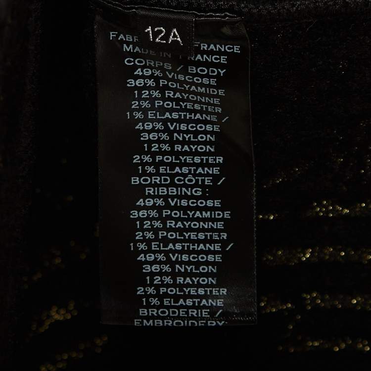 Pre Owned Balmain Black/Gold Jacquard Knit Tasseled Dress (12 Yrs)
