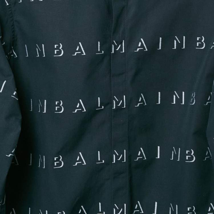 Pre Owned Balmain Kids Nay Blue Logo Embroidered Cotton Shirt 16 Yrs 