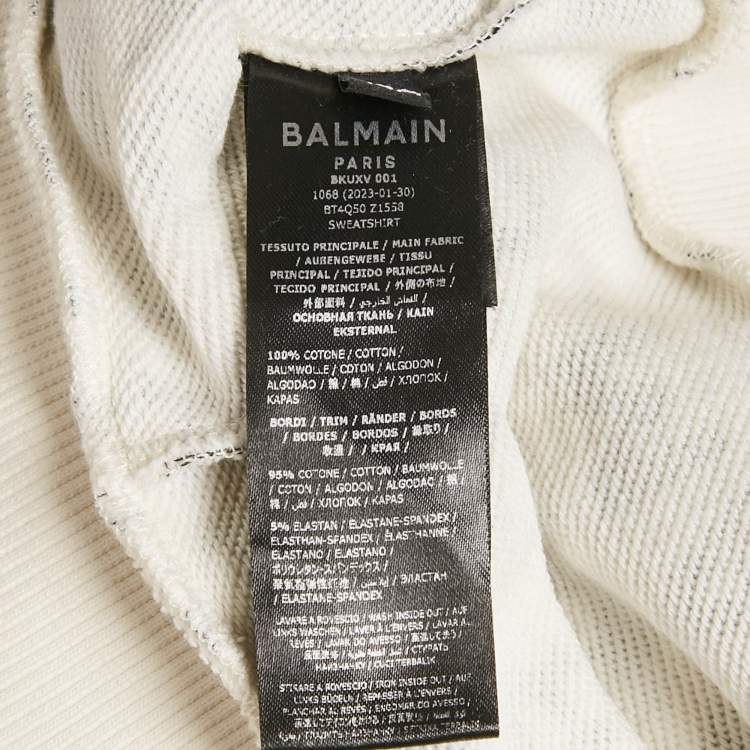 Pre Owned Balmain Kids White All-over Logo Cotton Sweatshirt 14 Yrs 