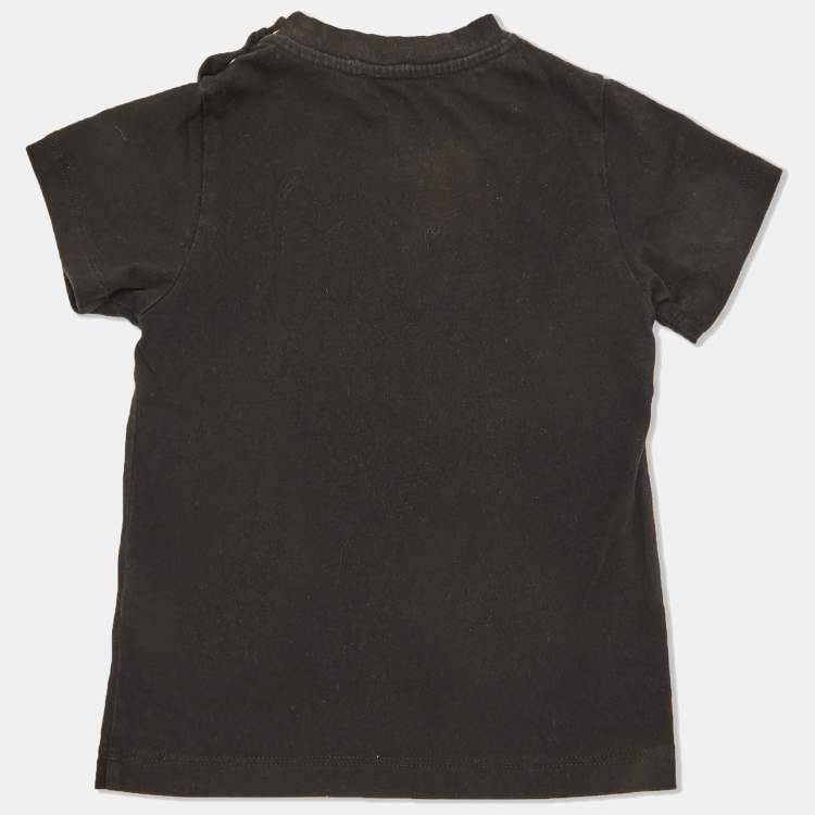 Pre Owned Balmain Kids Black Logo Print Cotton T-Shirt 24M