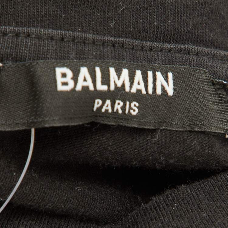 Pre Owned Balmain Kids Black Logo Print Cotton T-Shirt 24M