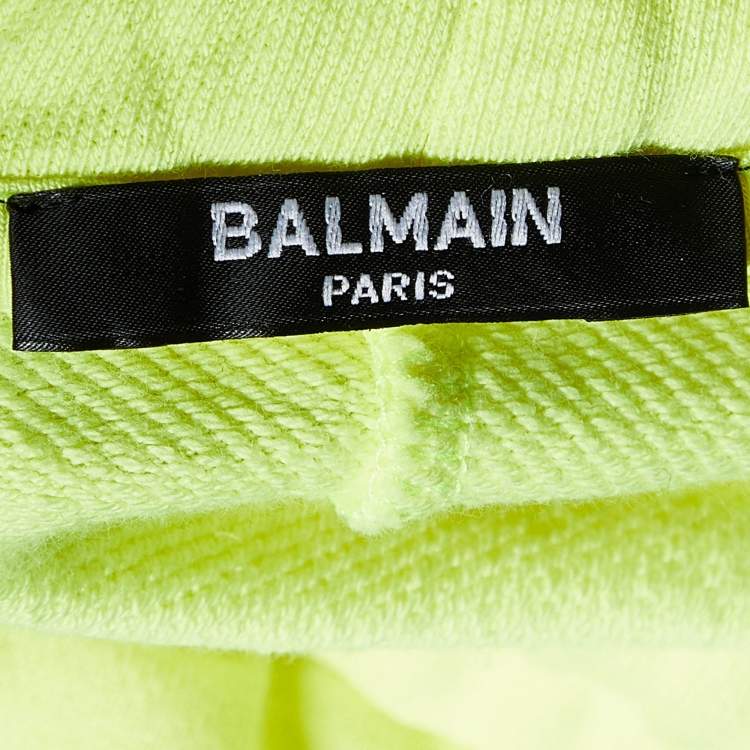 Pre Owned Balmain Neon Yellow Cotton Bermuda Shorts 14A Yrs