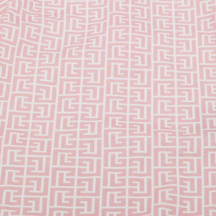 Pre Owned Balmain Kids Pink Monogram Cotton Onesie Set 18M