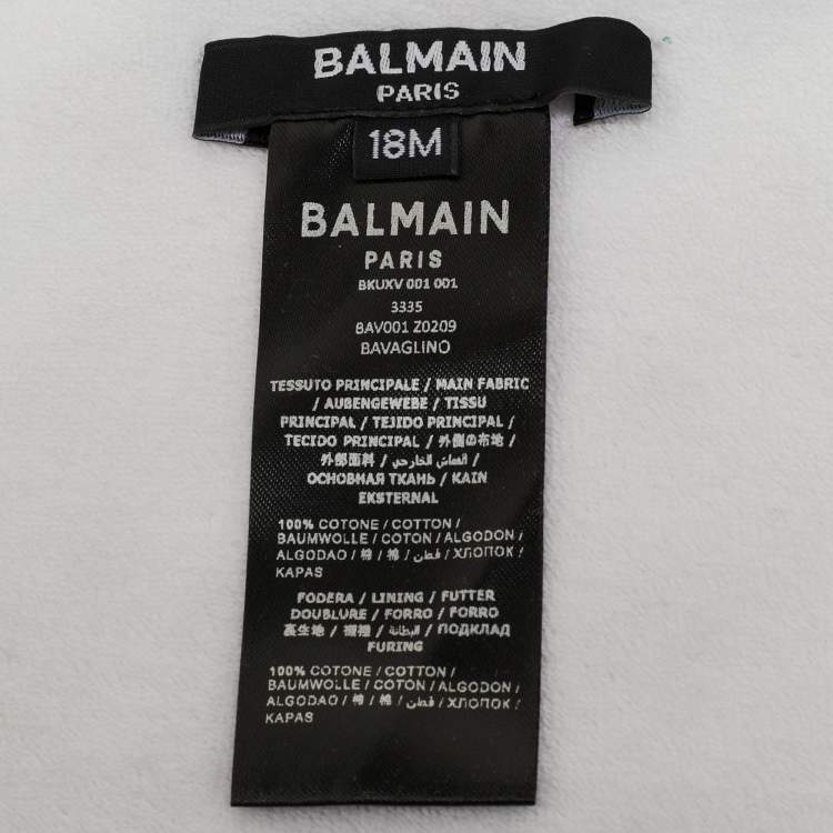 Pre Owned Balmain Kids Pink Monogram Cotton Onesie Set 18M