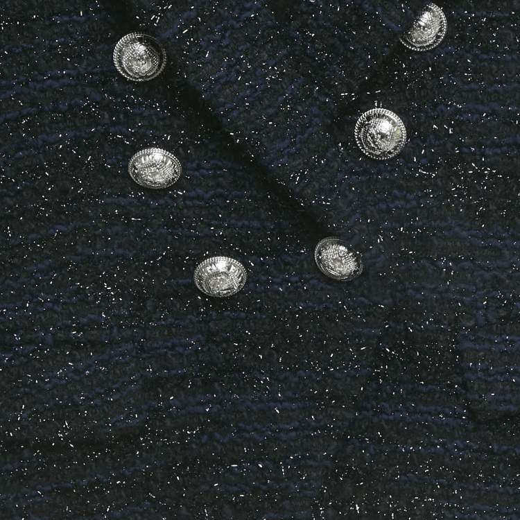 Pre Owned جاكيت بالماين أطفال كحلي مزين بالخيوط اللامعة 6 سنوات