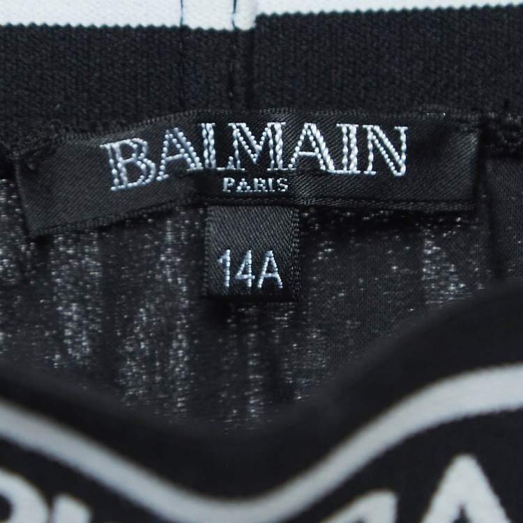 Pre Owned Balmain Black Glitter Tulle Tiered Skirt (14 Yrs)