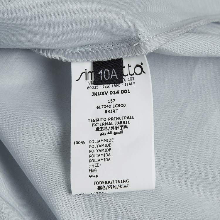 Pre Owned Balmain Metallic Silver Tulle Tiered Skirt (10 Yrs)