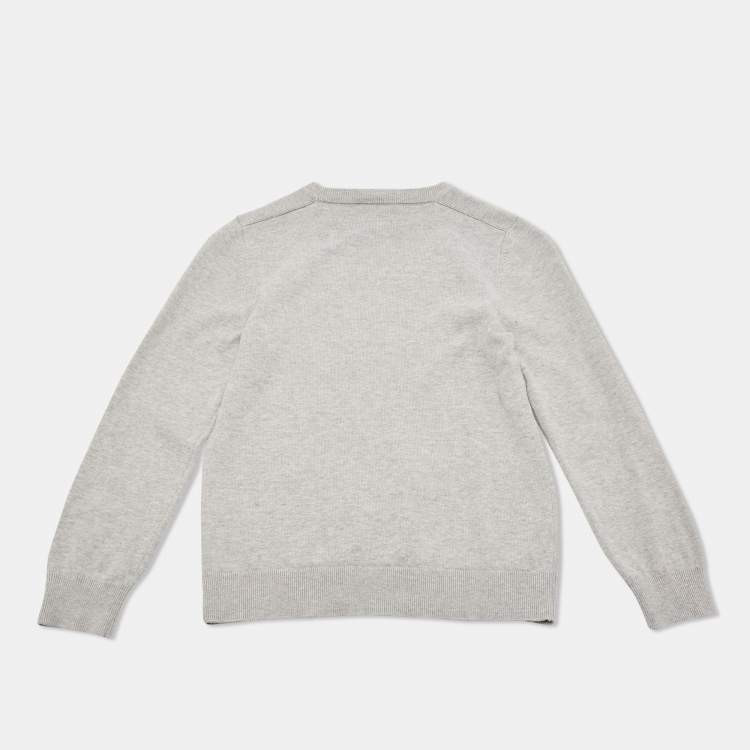 Pre Owned Boss By Hugo Boss Kids Grey Cotton Crew Neck Sweater 10 Yrs