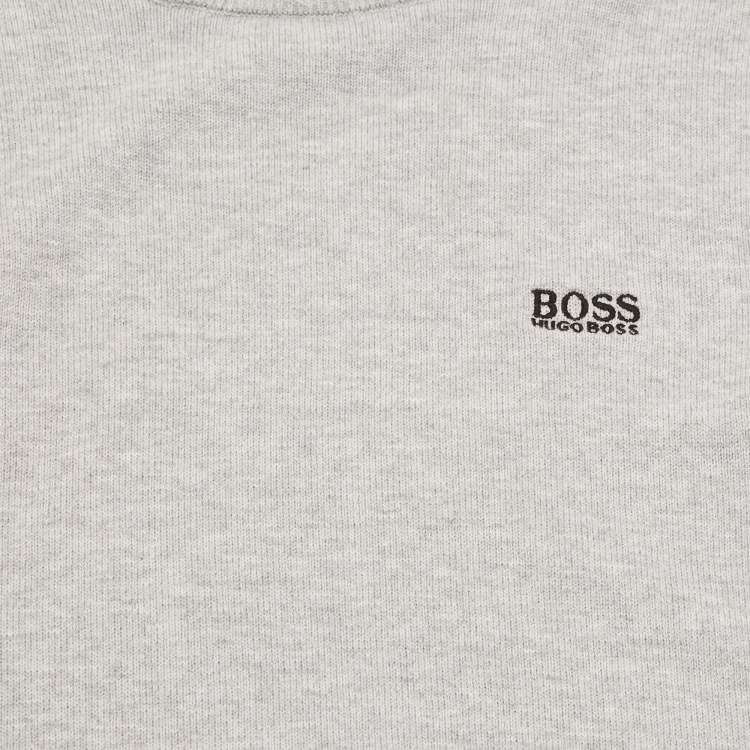 Pre Owned Boss By Hugo Boss Kids Grey Cotton Crew Neck Sweater 10 Yrs