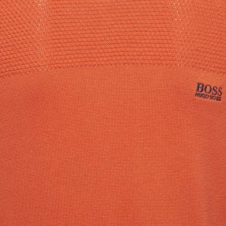 Pre Owned Boss By Hugo Boss Kids Orange Cotton Knit Sweatshirt 14Yrs 