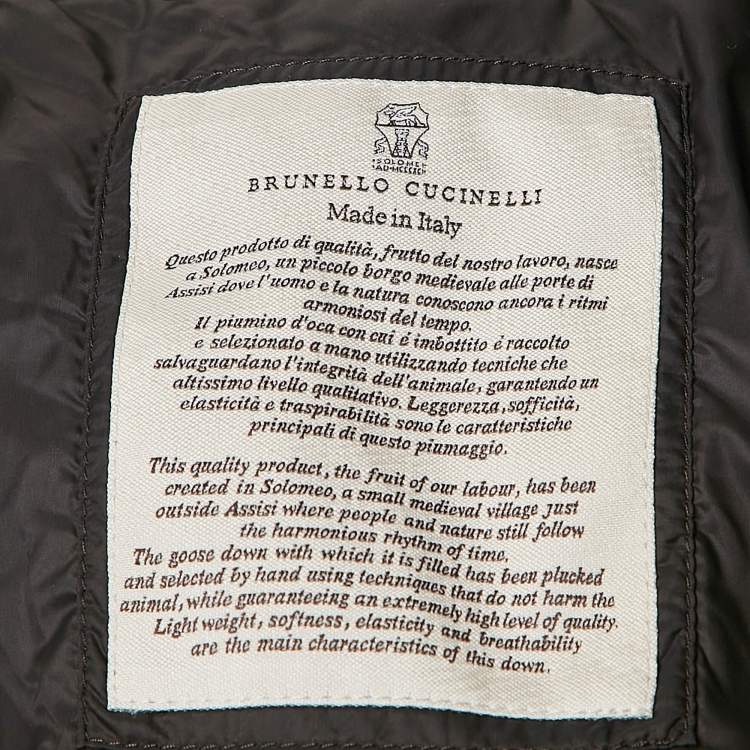 Pre Owned Brunello Cucinelli Grey Fur Trim Wool Down Jacket 10 Yrs