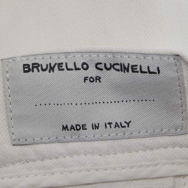 Pre Owned Brunello Cucinelli White Crepe Trousers 4Yrs