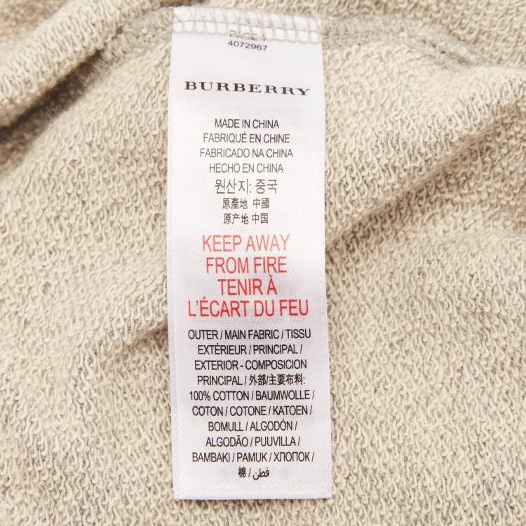 Pre Owned Burberry Kids Grey Printed Cotton Knit Shorts 8 Yrs