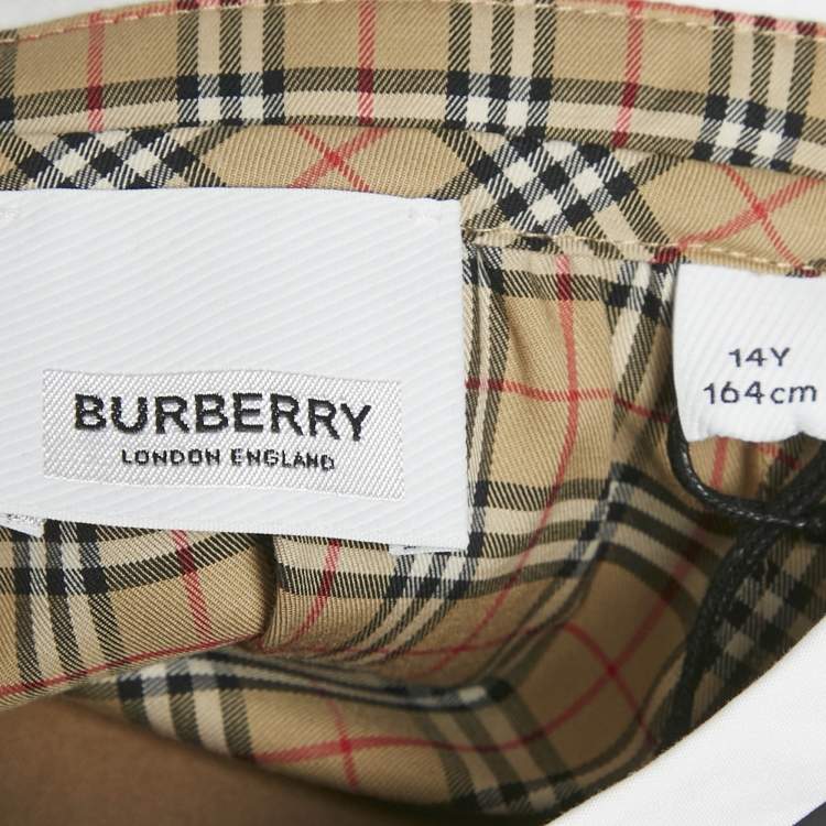 Pre Owned Burberry Children Beige Vintage Check Print Cotton Lila Shirt 14 Yrs 