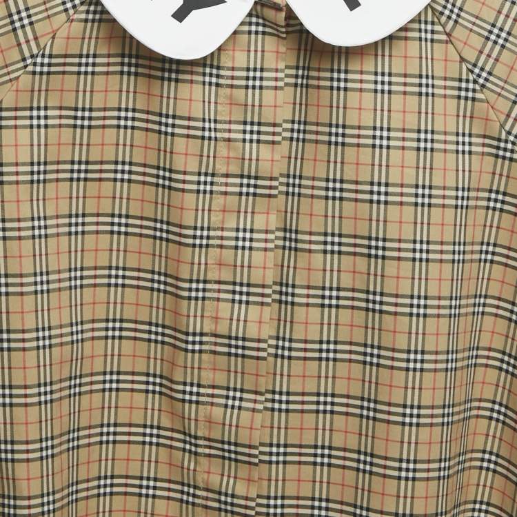 Pre Owned Burberry Children Beige Vintage Check Print Cotton Lila Shirt 14 Yrs 