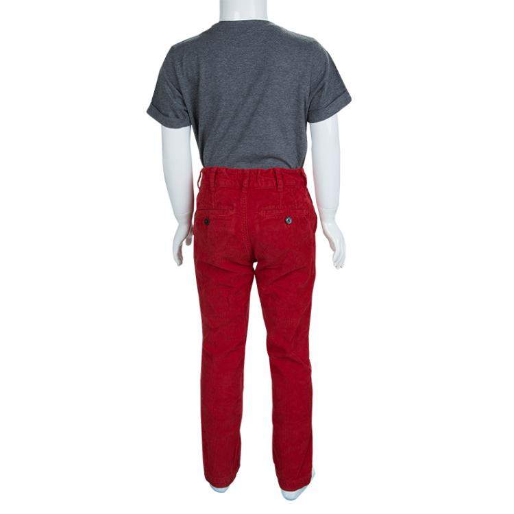 Pre Owned Burberry Children Red Corduroy Trousers 6 Yrs