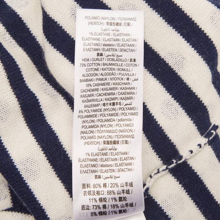 Pre Owned Burberry Children White/Navy Blue Cotton Full Sleeve Sweater 8 Yrs