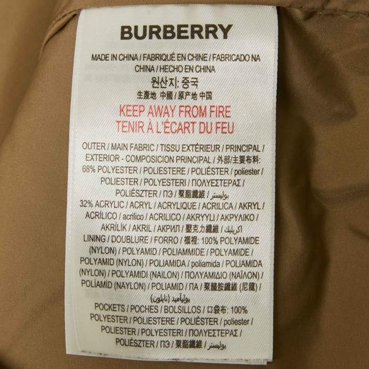 Pre Owned Burberry Children Beige Checkered Fleece Bergen Jacket 12 Yrs
