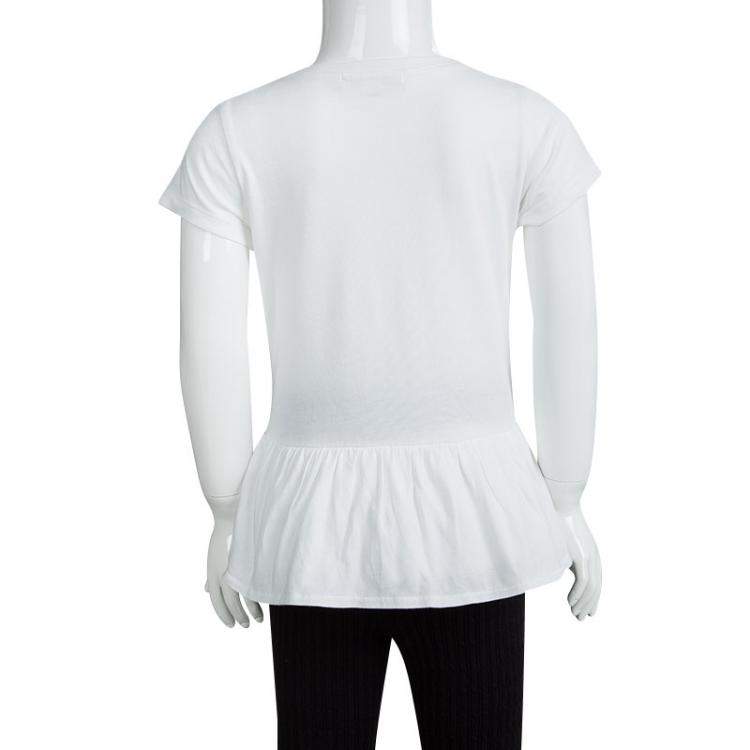 Pre Owned Burberry Children White Cotton Ruffle Bottom Tunic 7 Yrs