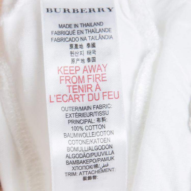 Pre Owned Burberry Children White Cotton Ruffle Bottom Tunic 7 Yrs
