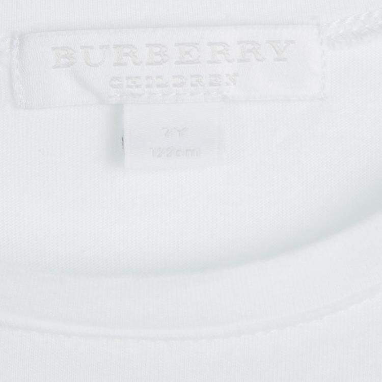 Pre Owned Burberry Children White Cotton Ruffle Bottom Tunic 7 Yrs