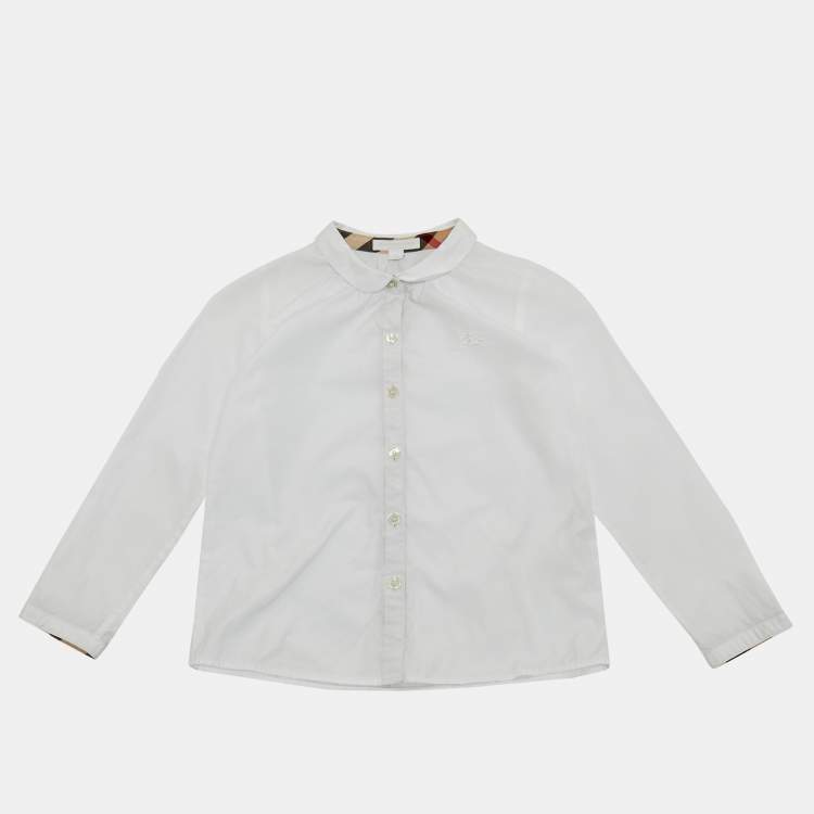 Pre Owned Burberry Children White Cotton Shirt 8 Yrs