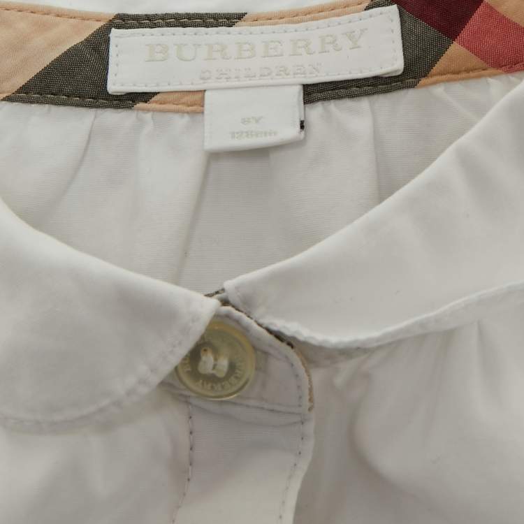 Pre Owned Burberry Children White Cotton Shirt 8 Yrs