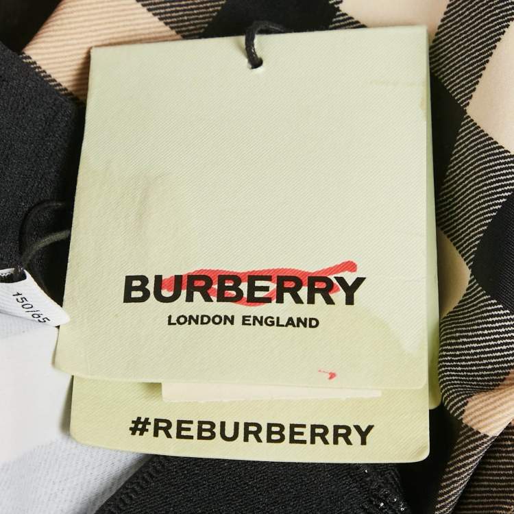 Pre Owned Burberry Children Beige IP Check Jersey Logo Waist Band Leggings 12Yrs  