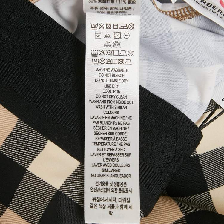 Pre Owned Burberry Children Beige IP Check Jersey Logo Waist Band Leggings 12Yrs  