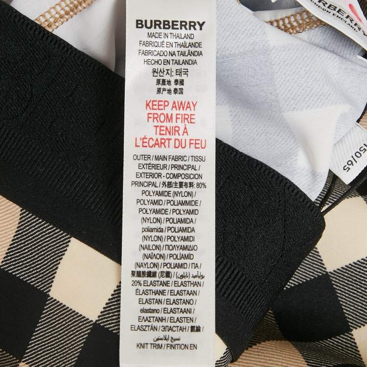 Pre Owned Burberry Children Beige IP Check Jersey Logo Waist Band Leggings 12Yrs  