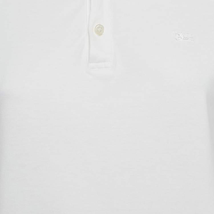 Pre Owned Burberry Children White Check Print Collar Cotton T-Shirt 14Yrs