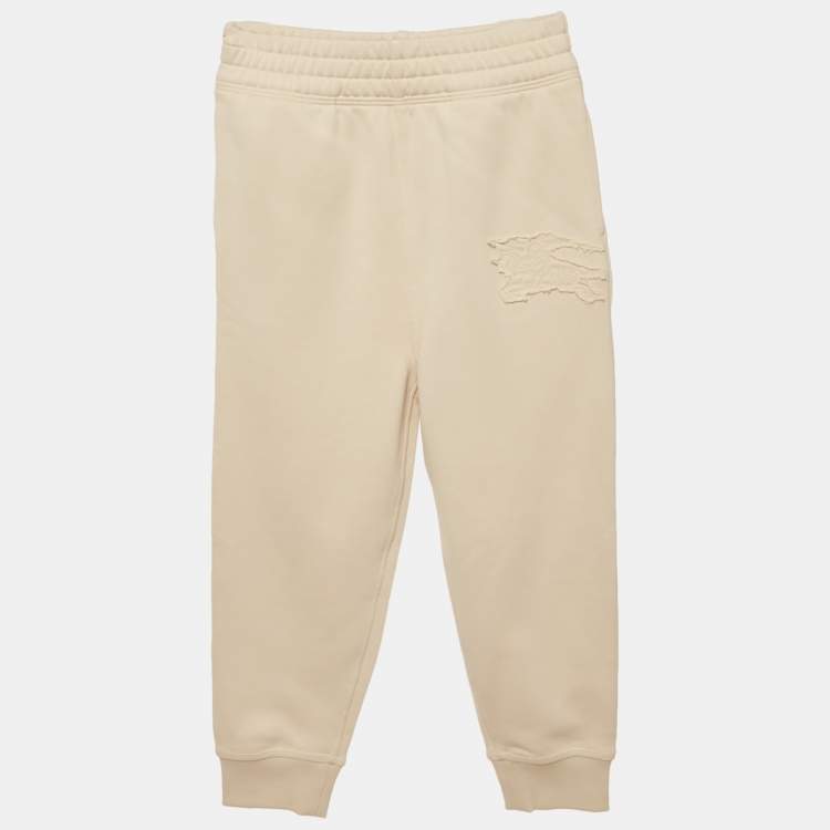 مملوكة مسبقًا Burberry Children Cream Logo Embroidered Cotton Jackson Joggers 8Yrs 