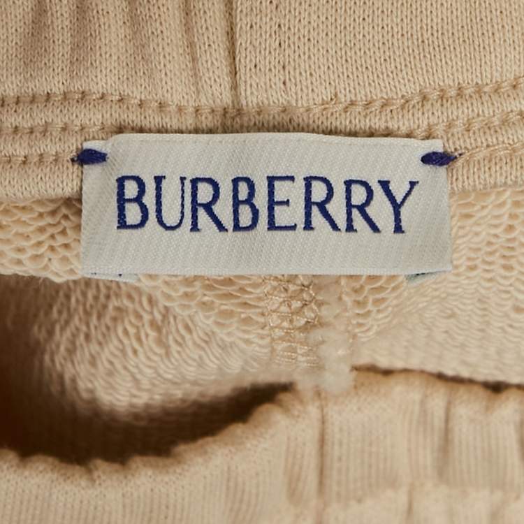 مملوكة مسبقًا Burberry Children Cream Logo Embroidered Cotton Jackson Joggers 8Yrs 